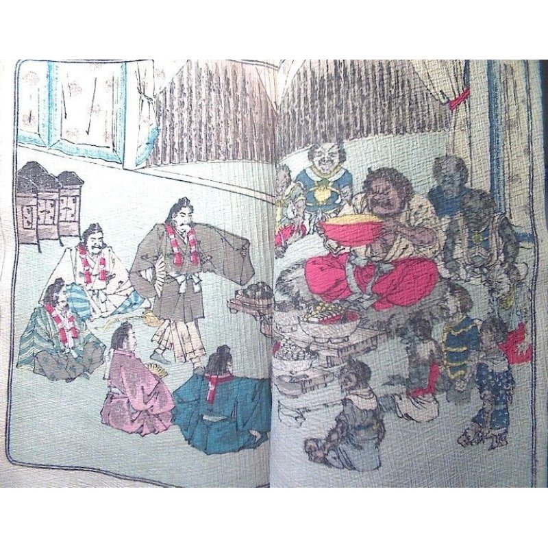 画像2: （仏）ちりめん本「大江山の鬼」日本昔話第19　Les ogres d'Oyeyama  ドートルメール訳
