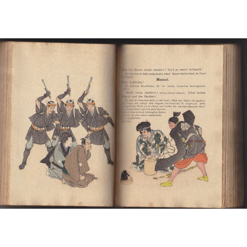 画像5: ちりめん本「日本の芝居　寺子屋と朝顔」　帙入り美本　初版　（独）Japanische Dramen　カール..フローレンツ　K.Florenz