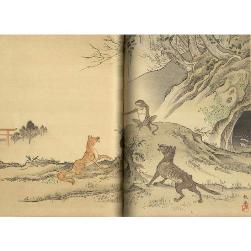 画像6: 平紙本「ラ・フォンテーヌ寓話選」全2巻 P・バルブトー(仏文 )Fables choisies de La Fontaine ・革カバ・函付き美本