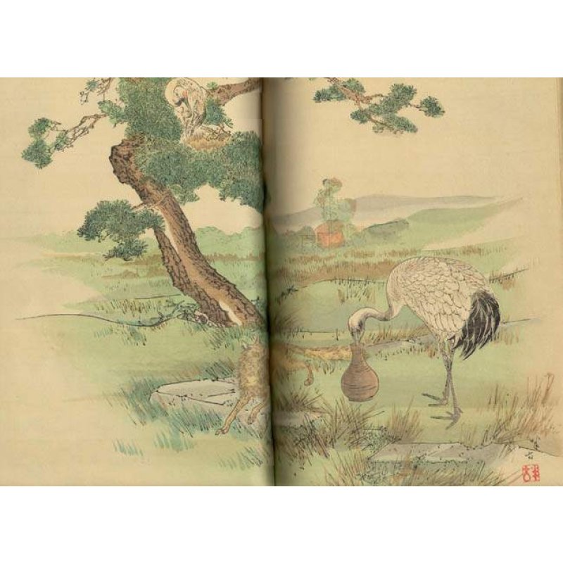 画像5: 平紙本「ラ・フォンテーヌ寓話選」全2巻 P・バルブトー(仏文 )Fables choisies de La Fontaine ・革カバ・函付き美本