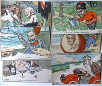 ビゴー絵葉書「王様の郊外休暇」６枚セット彩色袋入り