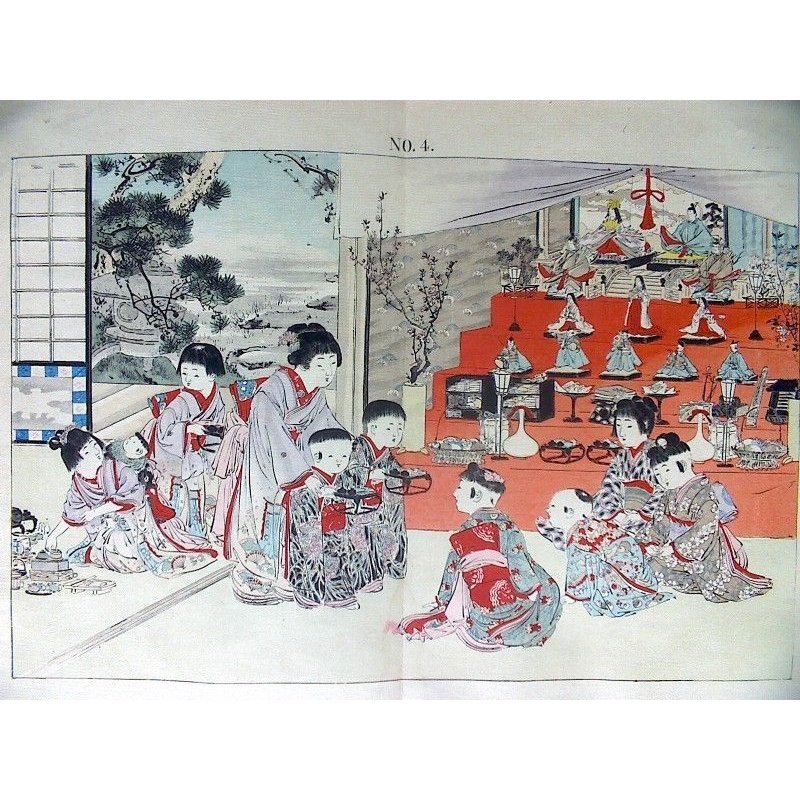 画像2: 平紙本・「日本の子供たち（Japanese　Children)」　岡田松生　M.Okada 折り本(bound accordion style)