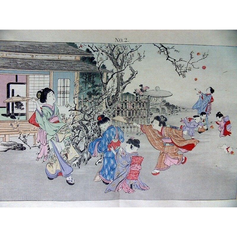 画像3: 平紙本・「日本の子供たち（Japanese　Children)」　岡田松生　M.Okada 折り本(bound accordion style)
