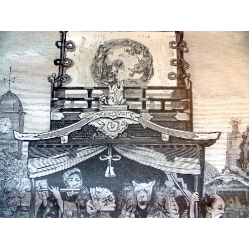 画像5: 明治写実画 「日本の祭」 五姓田義松 大型挿絵 明治18年(1885)  37.5×52cm