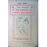 藤田嗣治・前書き、表紙絵、カット　仏文　「モンパルナスの夜と困惑（Les nuits et ennuis de Montーparnasse」