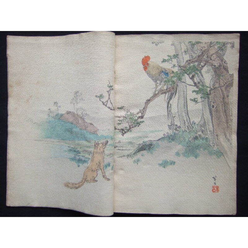 画像3: ちりめん本（仏）「ラ・フォンテーヌ寓話選（Fables choisies de La Fontaine)」　2冊セット　函入り　P・バルブトー(Barboutau)編集