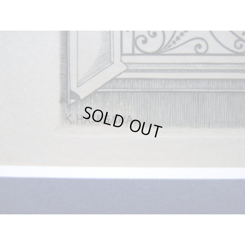 画像6: 長谷川潔　1952年度年賀状　版画　「開かれた窓と鳩」　ビュラン　玲風書房カタログNo.611