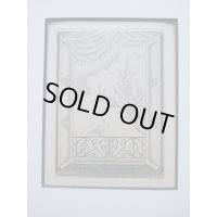 長谷川潔　1952年度年賀状　版画　「開かれた窓と鳩」　ビュラン　玲風書房カタログNo.611