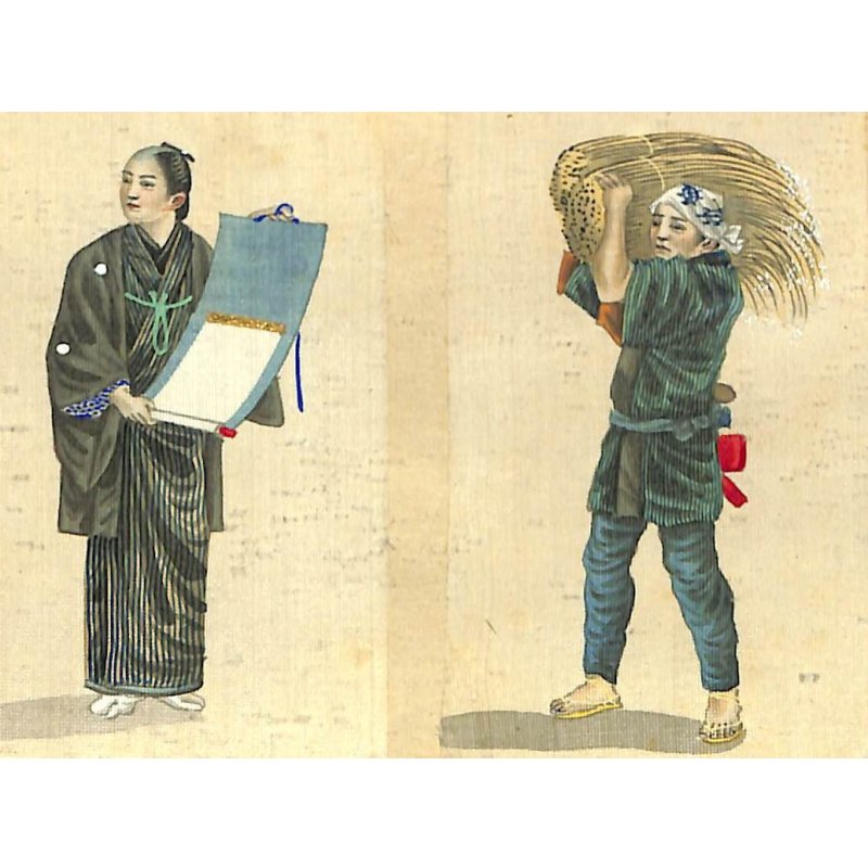 画像5: 明治写実画 ミニ版人物画12枚 4枚づつ額入り3点セット