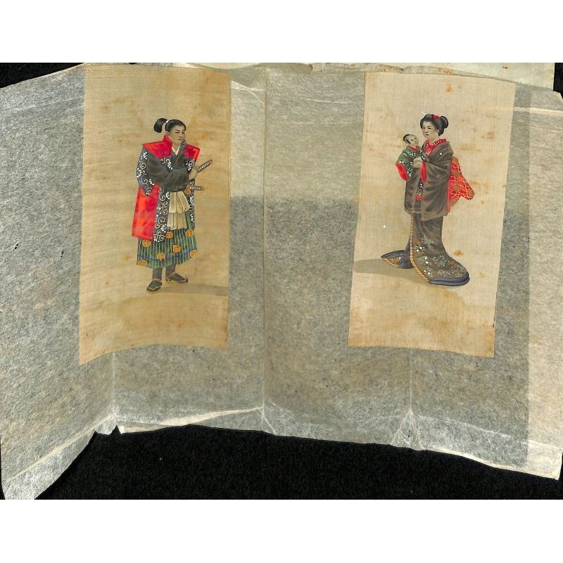 画像2: 明治写実画　五姓田工房・絹本彩色・小型人物画２点　明治22年頃　岩崎コレクション