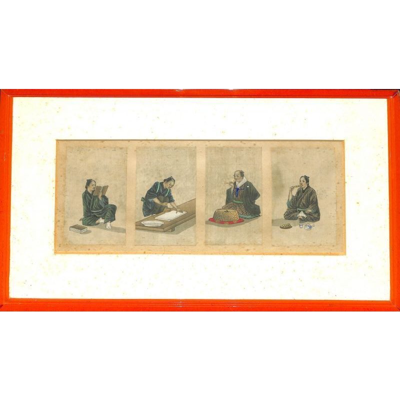 画像3: 明治写実画 ミニ版人物画12枚 4枚づつ額入り3点セット