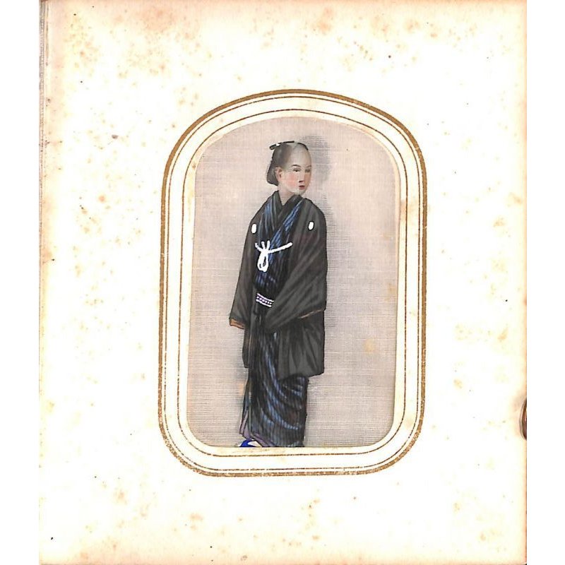 画像4: 明治写実画 ミニ版・人物画8点 外国古アルバムに収納