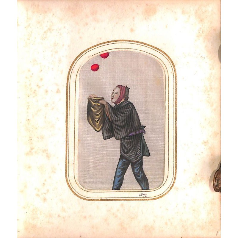 画像8: 明治写実画 ミニ版・人物画8点 外国古アルバムに収納