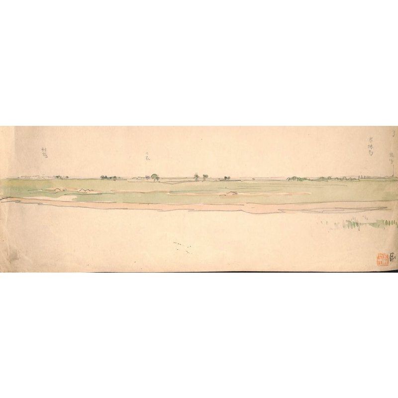 画像3: 二世五姓田芳柳・パノラマ資料 ?水彩画3点 天津競馬場 明治34年