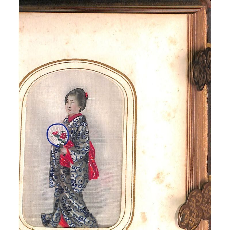 画像7: 明治写実画 ミニ版・人物画8点 外国古アルバムに収納