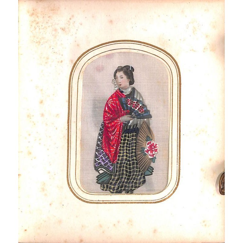 画像6: 明治写実画 ミニ版・人物画8点 外国古アルバムに収納