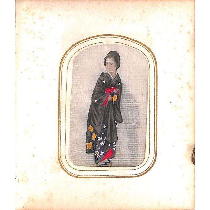 画像5: 明治写実画 ミニ版・人物画8点 外国古アルバムに収納