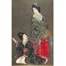 画像2: 明治写実画　小型・額入り「姫君と侍女（仮題）」　31×19cm  (2)