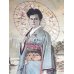 画像2: 明治写実画・絹絵掛け軸　「和装外国婦人」　104×44 (2)