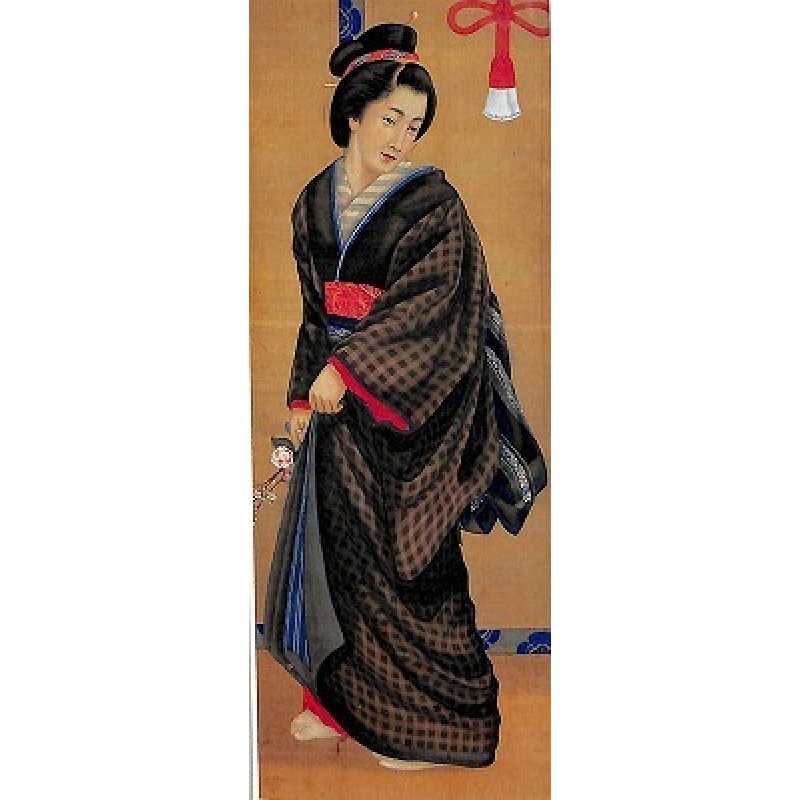 画像9: 明治写実画 小型・額入り「姫君と侍女(仮題)」 31×19cm