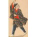 画像4: 明治写実画　ミニ絹絵「凧揚げ」「油屋　」　10×６cm　額入り２点セット
