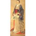 画像8: 明治写実画・絹絵掛け軸　「和装外国婦人」　104×44