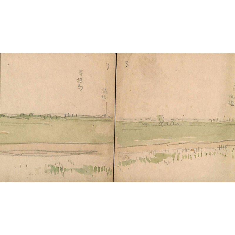 画像4: 二世五姓田芳柳・パノラマ資料 ?水彩画3点 天津競馬場 明治34年