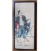 画像1: 明治写実画・大型絹絵・職人シリーズ「人力車夫」（仮題）　額入り　76×31cm　額79.5×35cm (1)