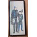 画像1: 明治写実画・大型絹絵・職人シリーズ「植木屋」（仮題）　額入り　76×31cm　額79.5×35cm (1)