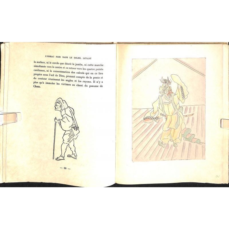 画像9: 藤田嗣治・彩色挿絵12点 P・クローデル「朝日の中の黒鳥(L'oiseau noir dans le soleil levant)」)( 仏)限定511部の370番