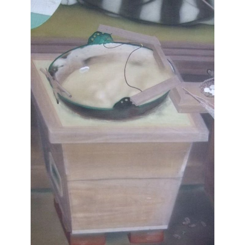 画像6: 明治写実画 絹本彩色・大作 「座繰りの娘(仮題)」 渡辺幽香 172 x 86 軸装220 x 105