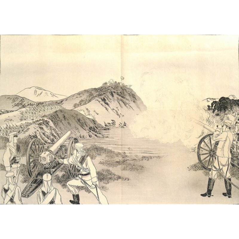 画像12: 奉公偉績画巻(日清戦争記念画集)  高橋松亭 特大版画67枚 52×39cm 序・跋5枚 図解67枚、