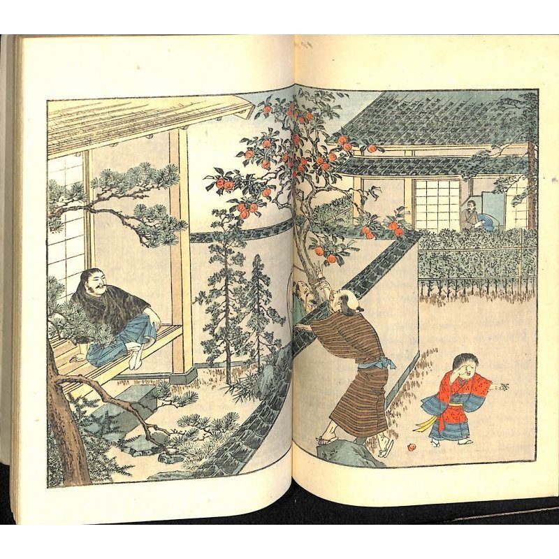 画像7: 平紙本・「往古の日本(Japan in Days of Yore)」 挿絵入り袋綴本4冊セット W.デニング(Dening)