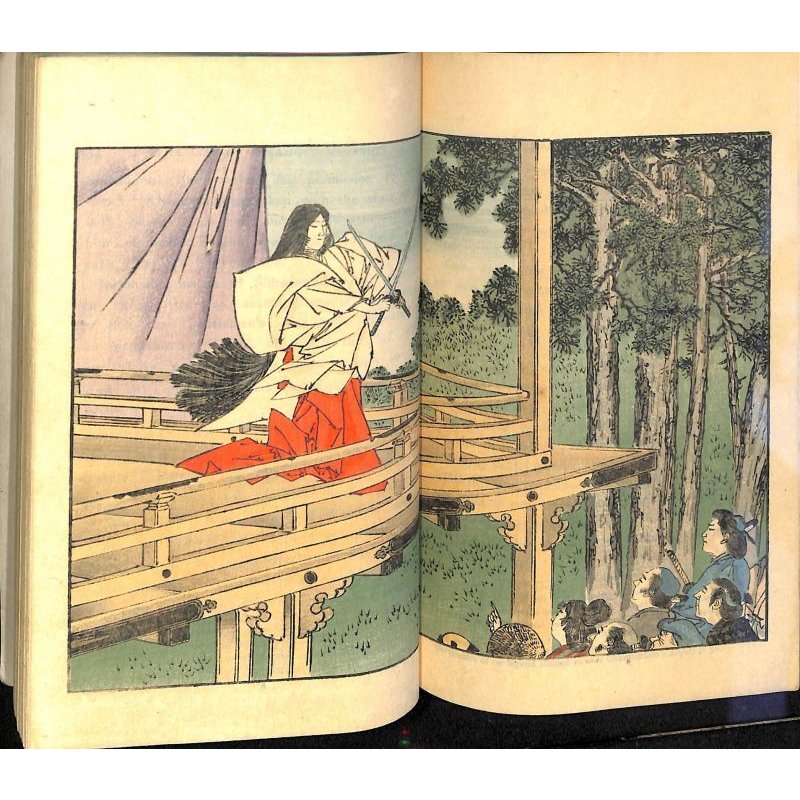 画像6: 平紙本・「往古の日本(Japan in Days of Yore)」 挿絵入り袋綴本4冊セット W.デニング(Dening)