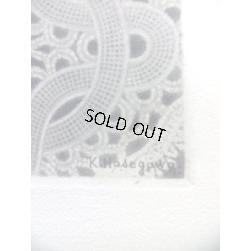 画像6: 長谷川潔 版画（アクアタント）　「切子グラスに挿したアネモネと草花」　用紙i38×28　版画25×18cm