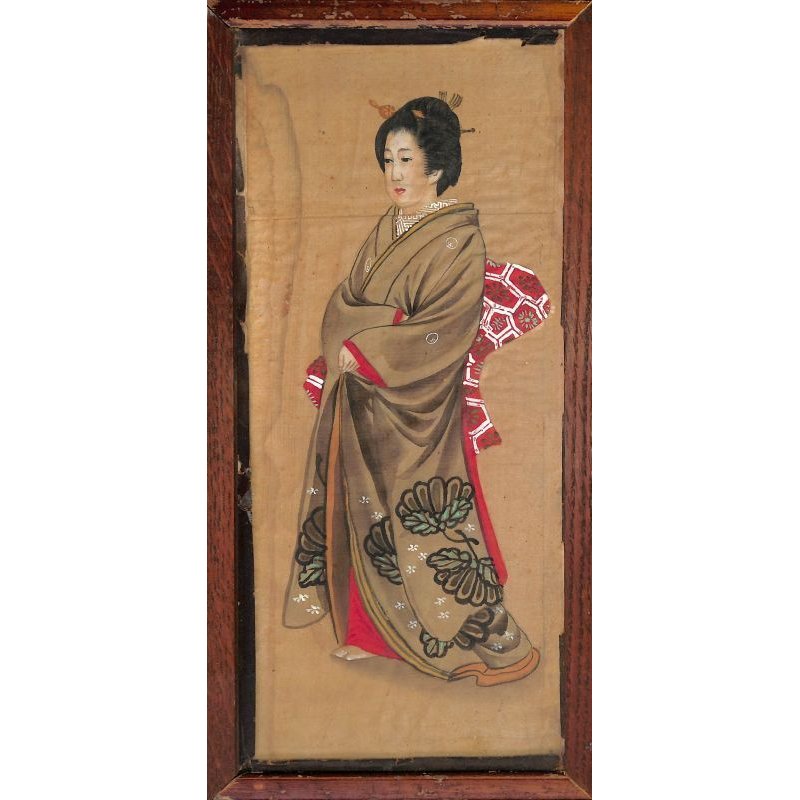 画像2: 　明治写実画・小型11点セット　額入り　30×12cm、 32×14ｃｍ
