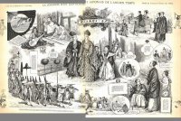明治写実画　「大名一日間起居之図」　五姓田義松　1884年　フランス雑誌大型挿絵　36×52cm