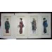 画像1: 明治写実画　(五姓田派 ）小型　34×14ｃｍ　４枚セット (1)