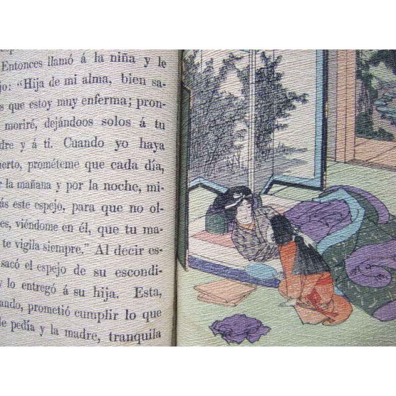 画像6: ちりめん本・スペイン語「松山鏡(El Espejo de Matsuyama)」 訳者エスバダ(Espada)