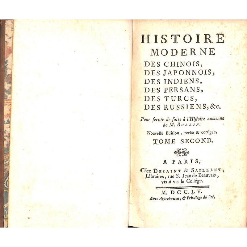 画像2: 希少本 18世紀の日本研究書 （仏）「日本史（Histoire des Japonais)　中国、日本、インド、ペルシャ、トルコ、ロシア等の現代史・第2巻」　M.ロラン（Rollin）　1755　パリ