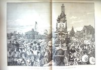 明治写実画　「日本の祭」　五姓田義松　大型挿絵　明治18年（1885) 　37.5×52cm