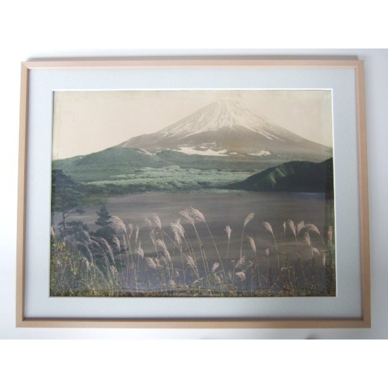 画像1: 巨大・手彩色古写真　「富士と薄」　44×62cm　撮影　ポンティング（H.G.Ponting）