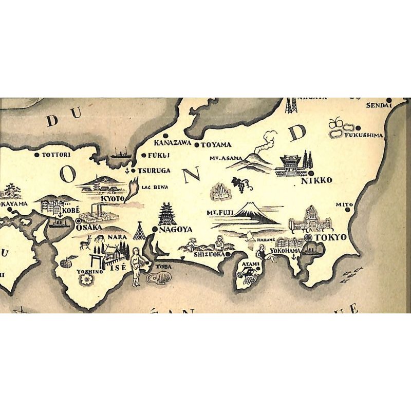 画像4: 長谷川潔 版画　「日本地図」　1936年 パリ　16×21cm　額付き