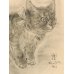 画像4: 藤田嗣治　エッチング（銅版画）　猫（ソミレス）　1929年「A Book of Cats」より。　用紙（Ａｒｃｈｅｓ　ｐａｐｅｒ）32.4×24.9cm　銅版26×20cm　