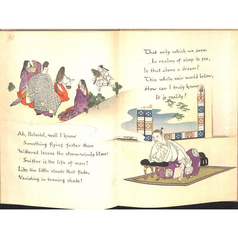 画像8: 　稀覯本　表紙ちりめん「日本の名歌選（Little Poems from Japanee Anthologies)]