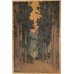 画像2: 吉田博　版画　「杉並木」　昭和10年（1935）　37.7×24.7　 (2)
