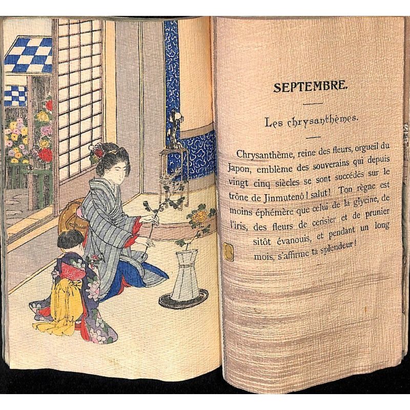 画像3: ちりめん本「日本の12ヶ月」仏文 Au Japon Les douze mois de l'annee・著者ジュール・アダン Jules Adam
