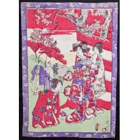 ちりめん絵 【延一】無題  ( 紫枠　婦人三名)
