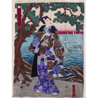 ちりめん絵 【芳虎】「光氏○遊覧之景」