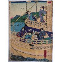 ちりめん絵 【芳虎】題名不明（舟遊び）
